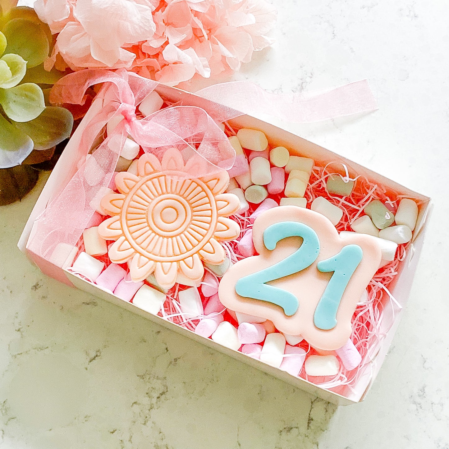 "21" Script Font - Cookie Stamp & Cutter Set