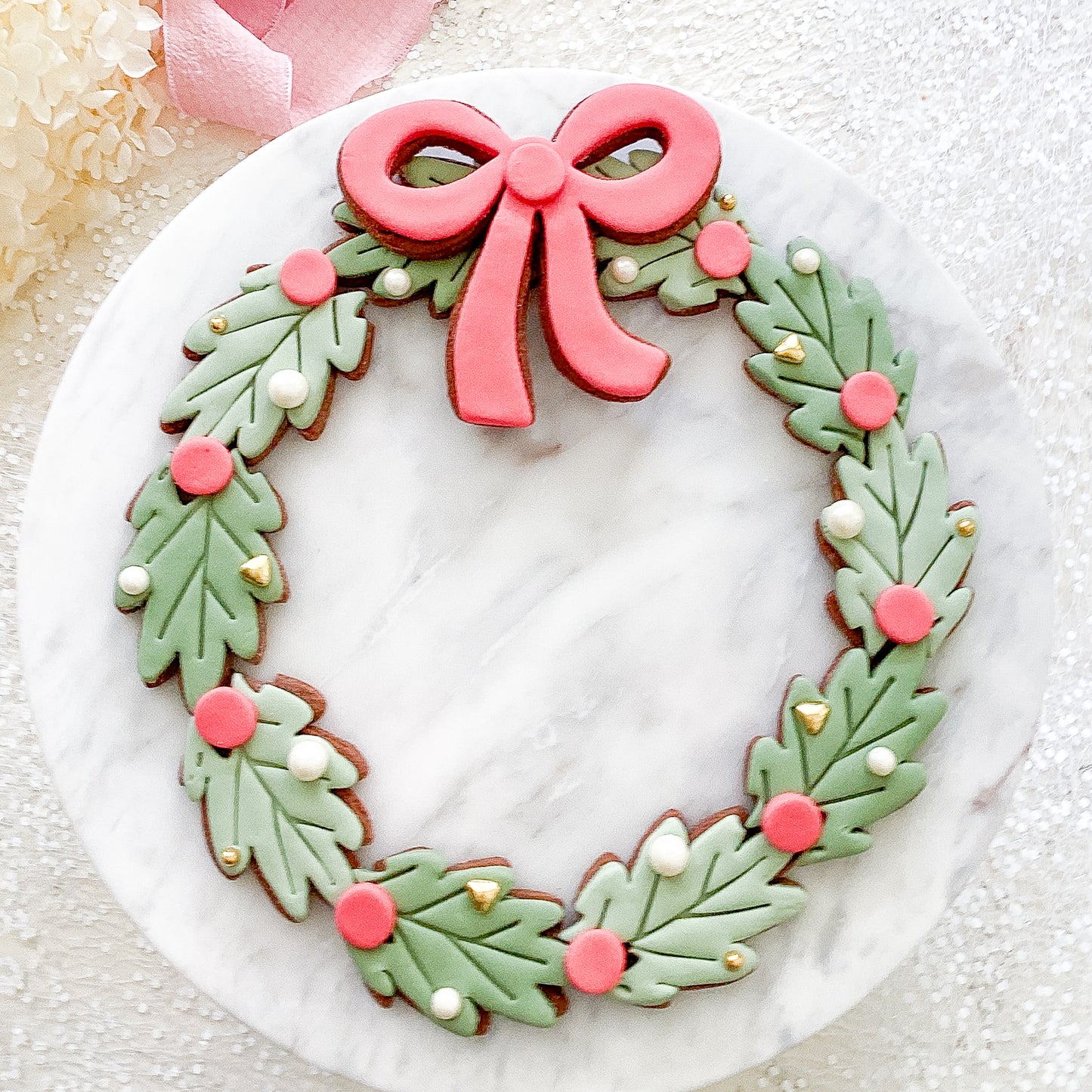 "Wreath with Bow" Cookie Platter