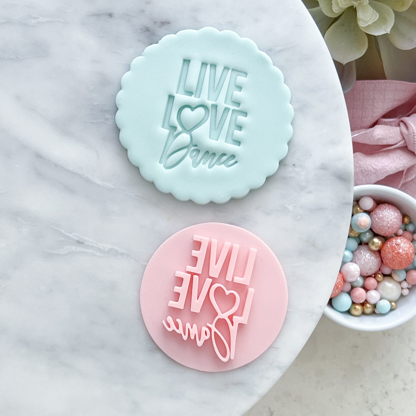 "Live Love Dance" - Fondant Stamp