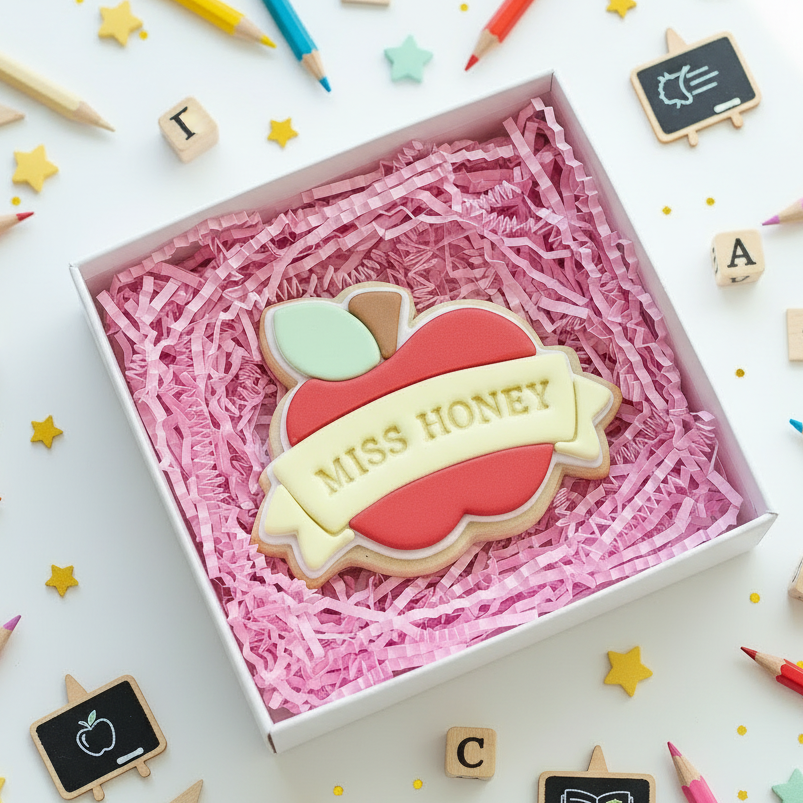 "Apple with Sash" - Cookie Cutter & Stamp