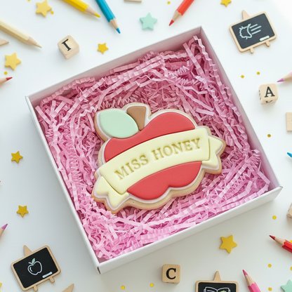 "Apple with Sash" - Cookie Cutter & Stamp
