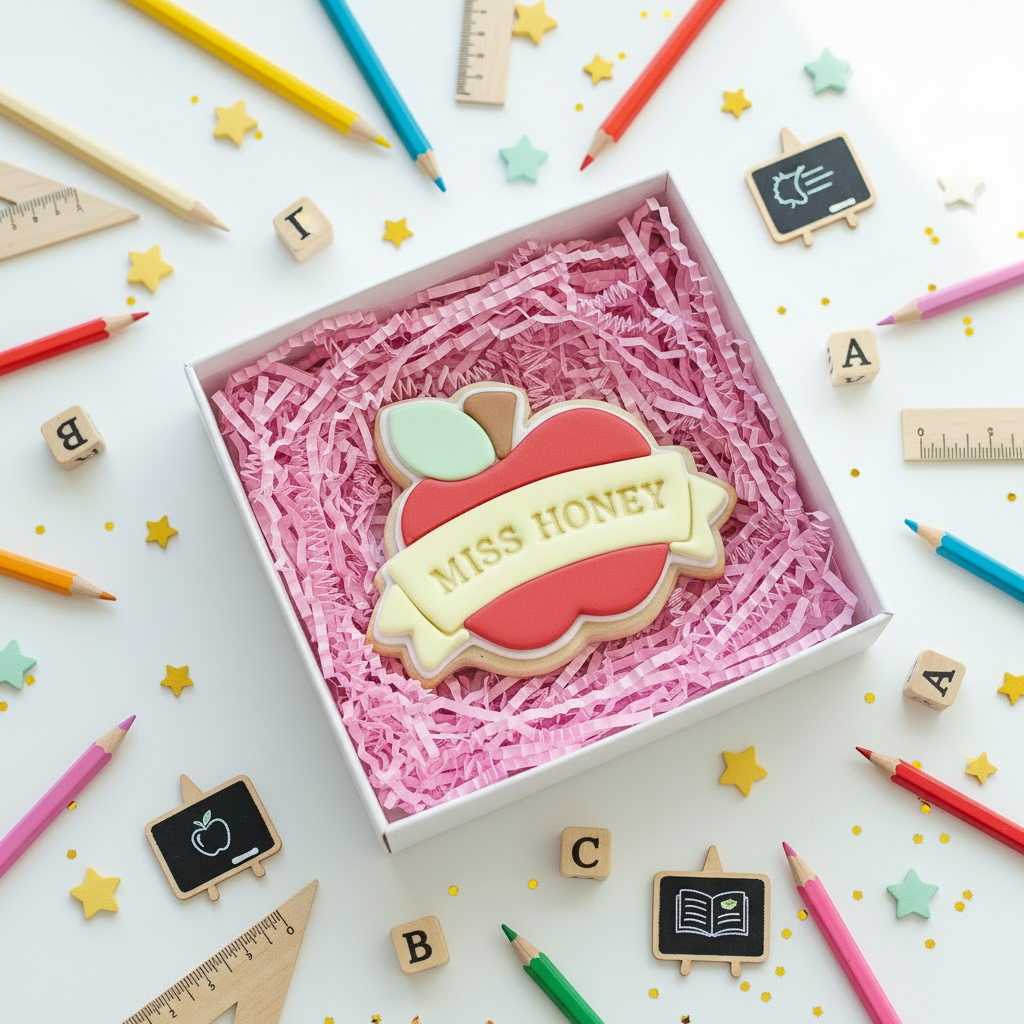 "Apple with Sash" - Cookie Cutter & Stamp