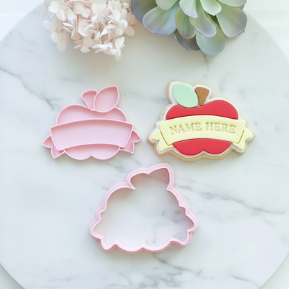 "Apple with Sash" - Cookie Cutter & Stamp