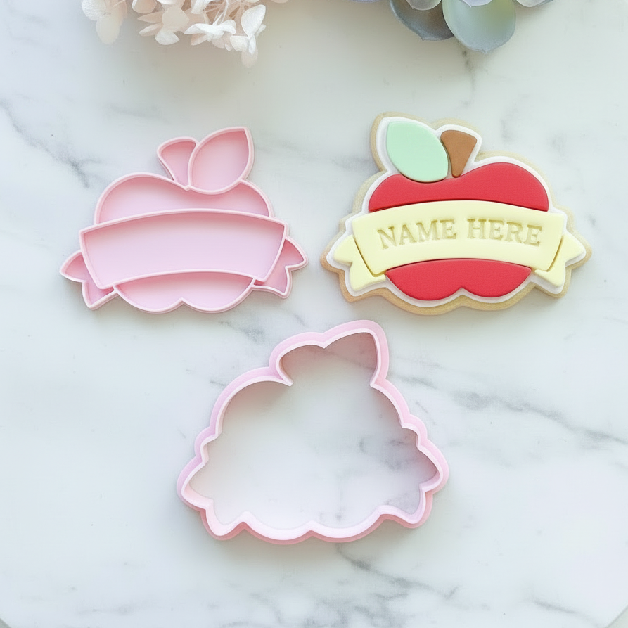"Apple with Sash" - Cookie Cutter & Stamp