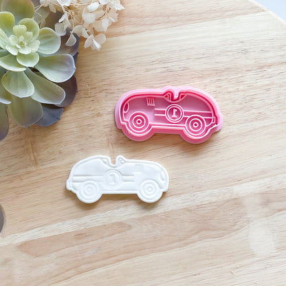"Vintage Racecar" - Cookie Cutter & Stamp