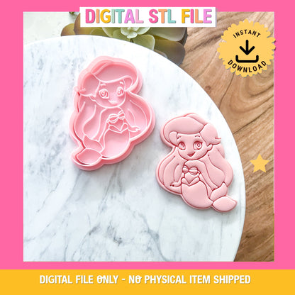 "Ariel" Cookie Cutter & Stamp