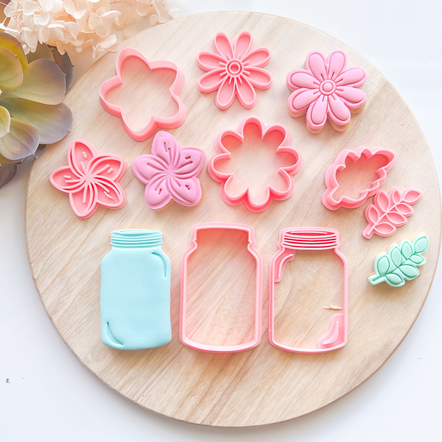 "Mason Jar & Flowers" - Cookie Cutter Set