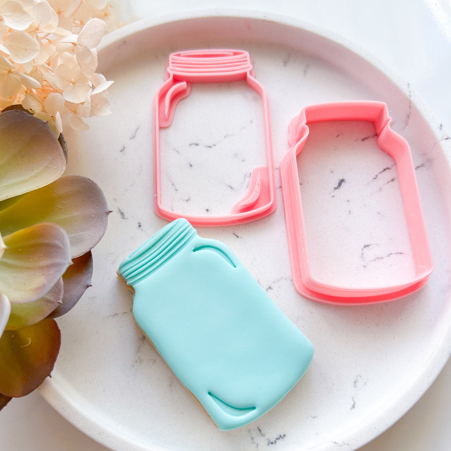 "Mason Jar & Flowers" - Cookie Cutter Set