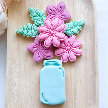 "Mason Jar & Flowers" - Cookie Cutter Set