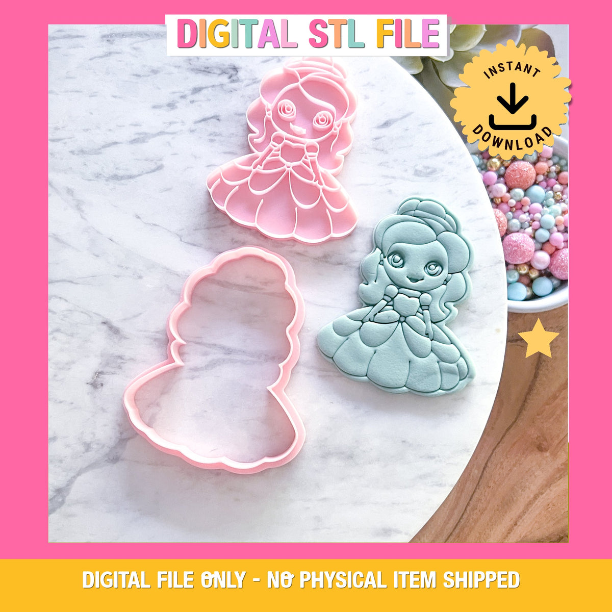 "Belle" Cookie Cutter & Stamp