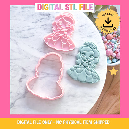 "Belle" Cookie Cutter & Stamp