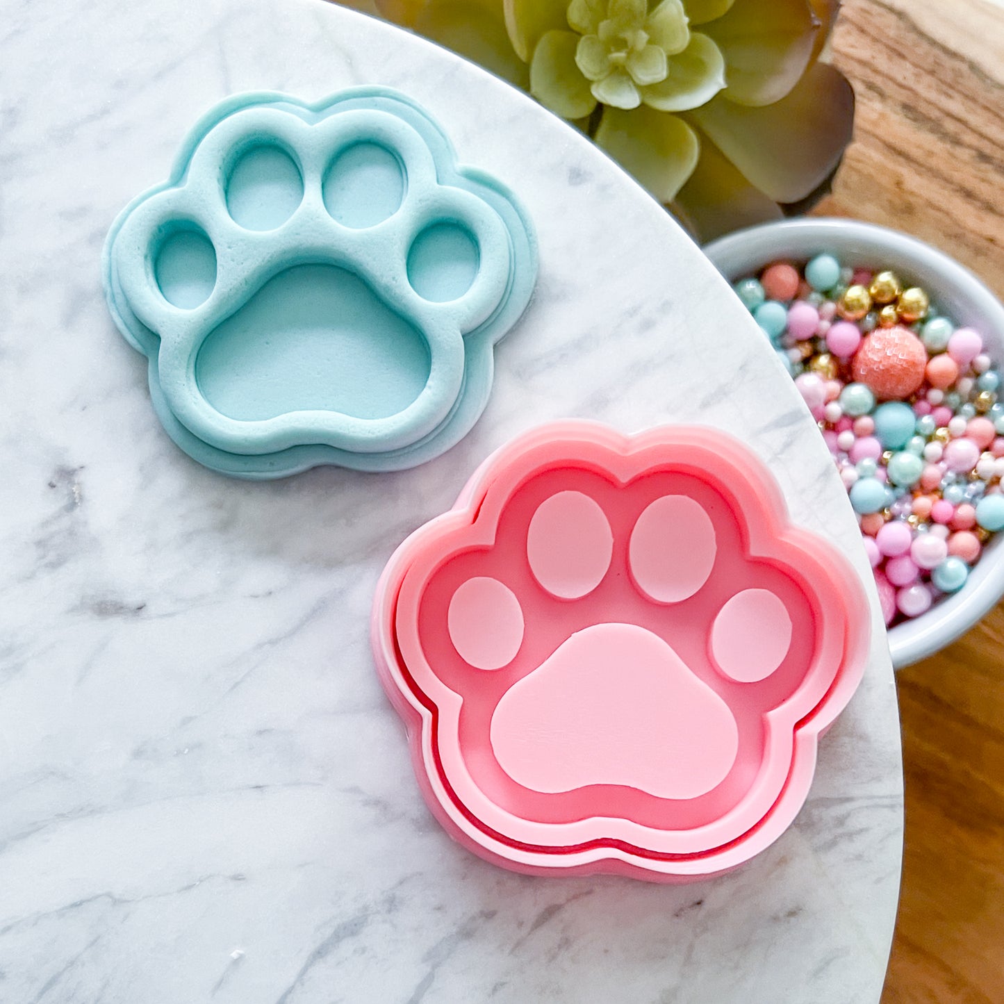 "Paw Print Debossed" - Cookie Cutter & Stamp
