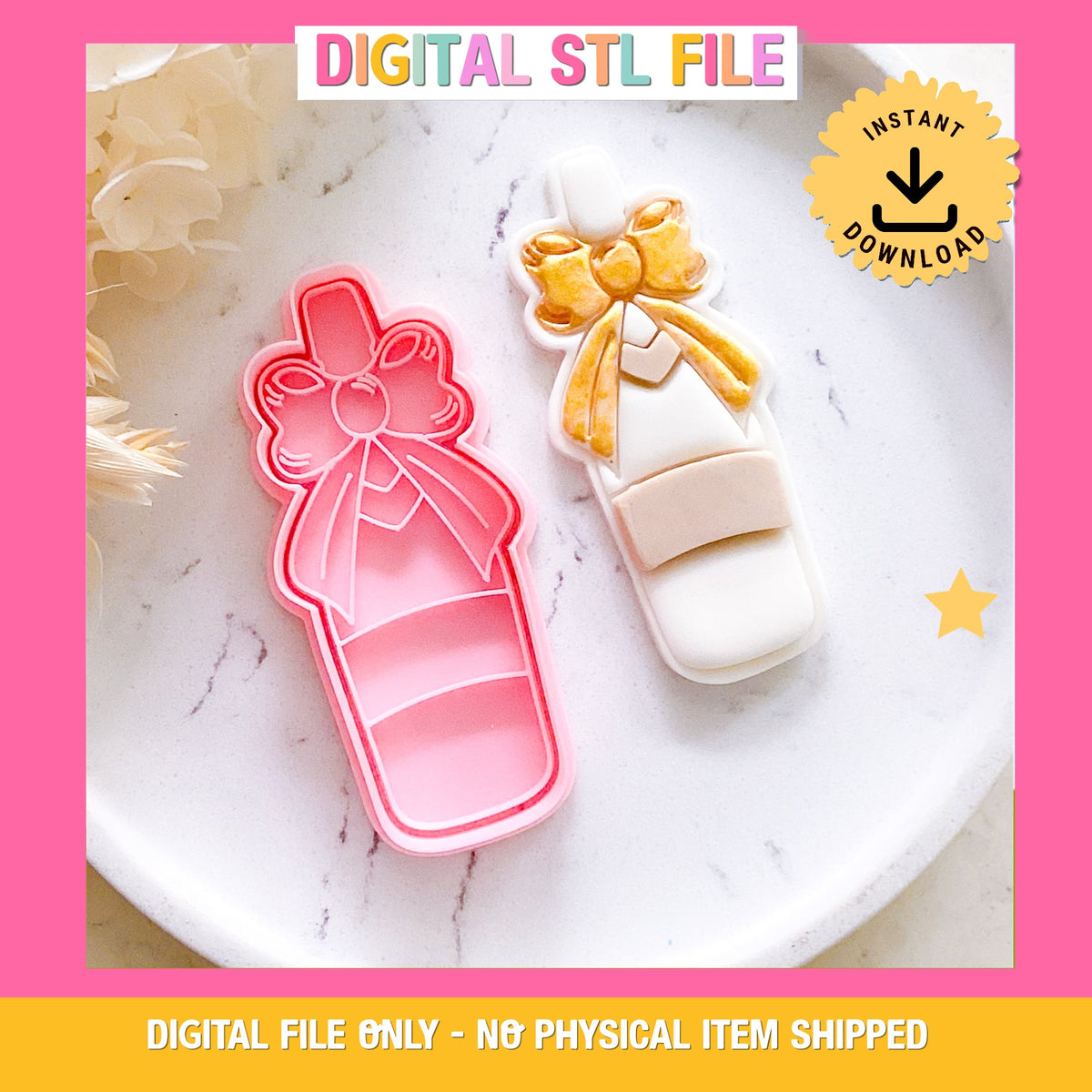 "Champagne Bottle" - Cookie Cutter & Stamp