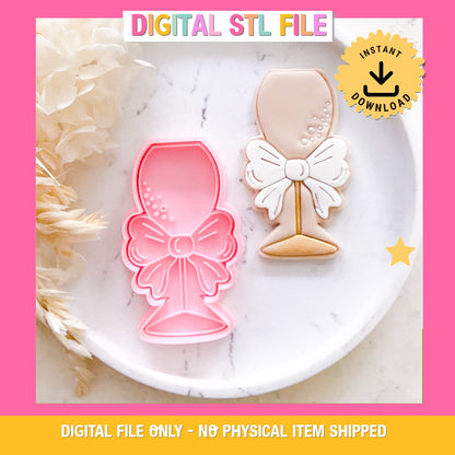"Champagne Glass" - Cookie Cutter & Stamp