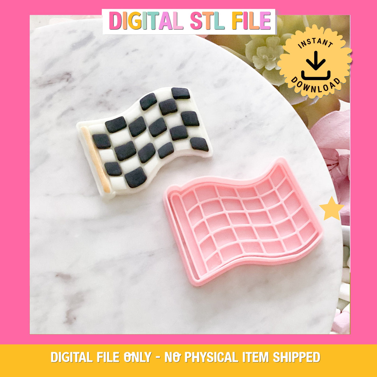 "Checkered Flag" - Cookie Cutter & Stamp