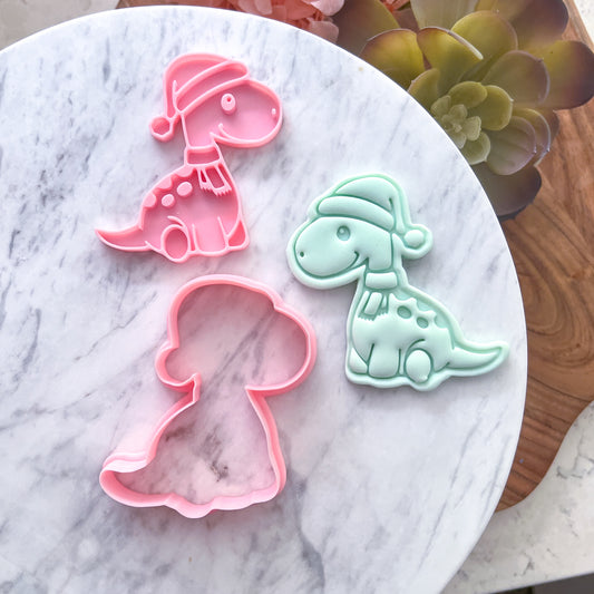 "Christmas Dino" Cookie Cutter & Stamp