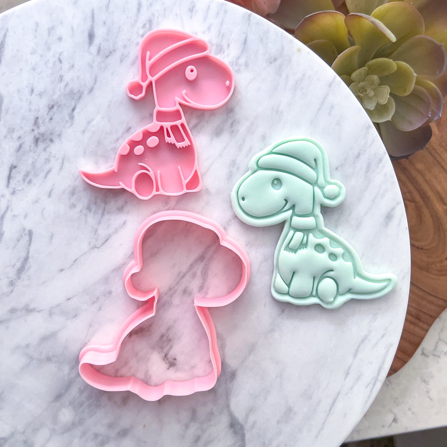 "Christmas Dino" Cookie Cutter & Stamp