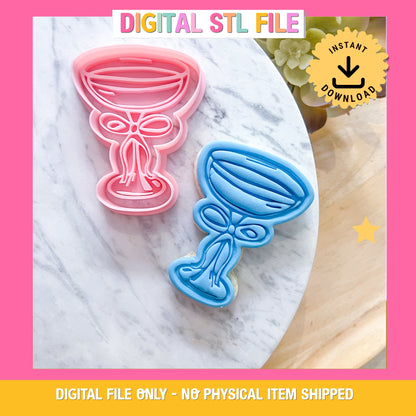 "Cocktail with Bow" - Cookie Cutter & Stamp