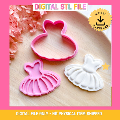 "Tutu #1" Cookie Cutter & Stamp