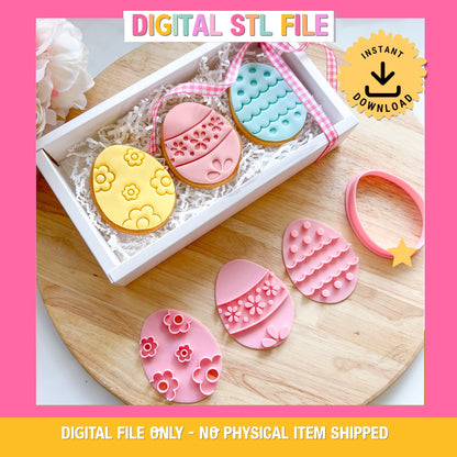 "Easter Egg Set" - Cutter & Stamp (4pc)