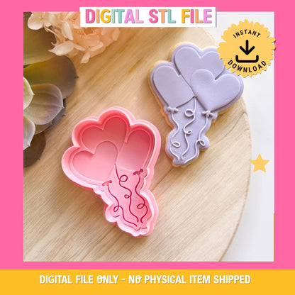 "Heart Balloon Bunch" - Cookie Cutter & Stamp