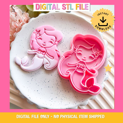 "Mermaid" - Cookie Cutter & Stamp