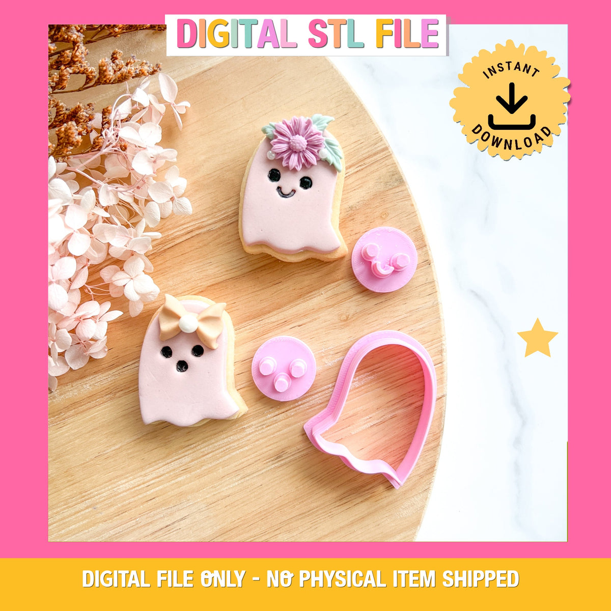 "Cute Ghost" Cutter & Stamp (3pc)