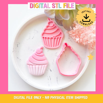 "Cupcake" - Cookie Cutter & Stamp