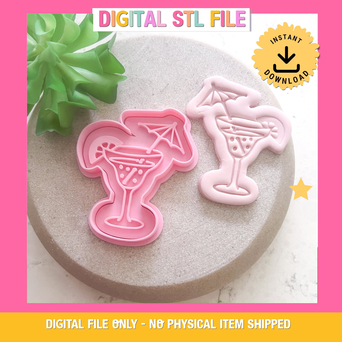 "Cocktail" - Cookie Cutter & Stamp