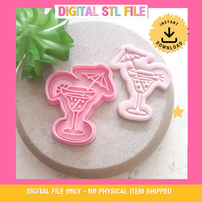 "Cocktail" - Cookie Cutter & Stamp