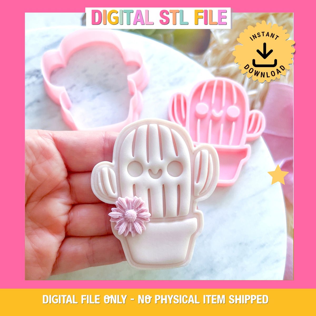 "Cute Cactus" - Cookie Cutter & Stamp