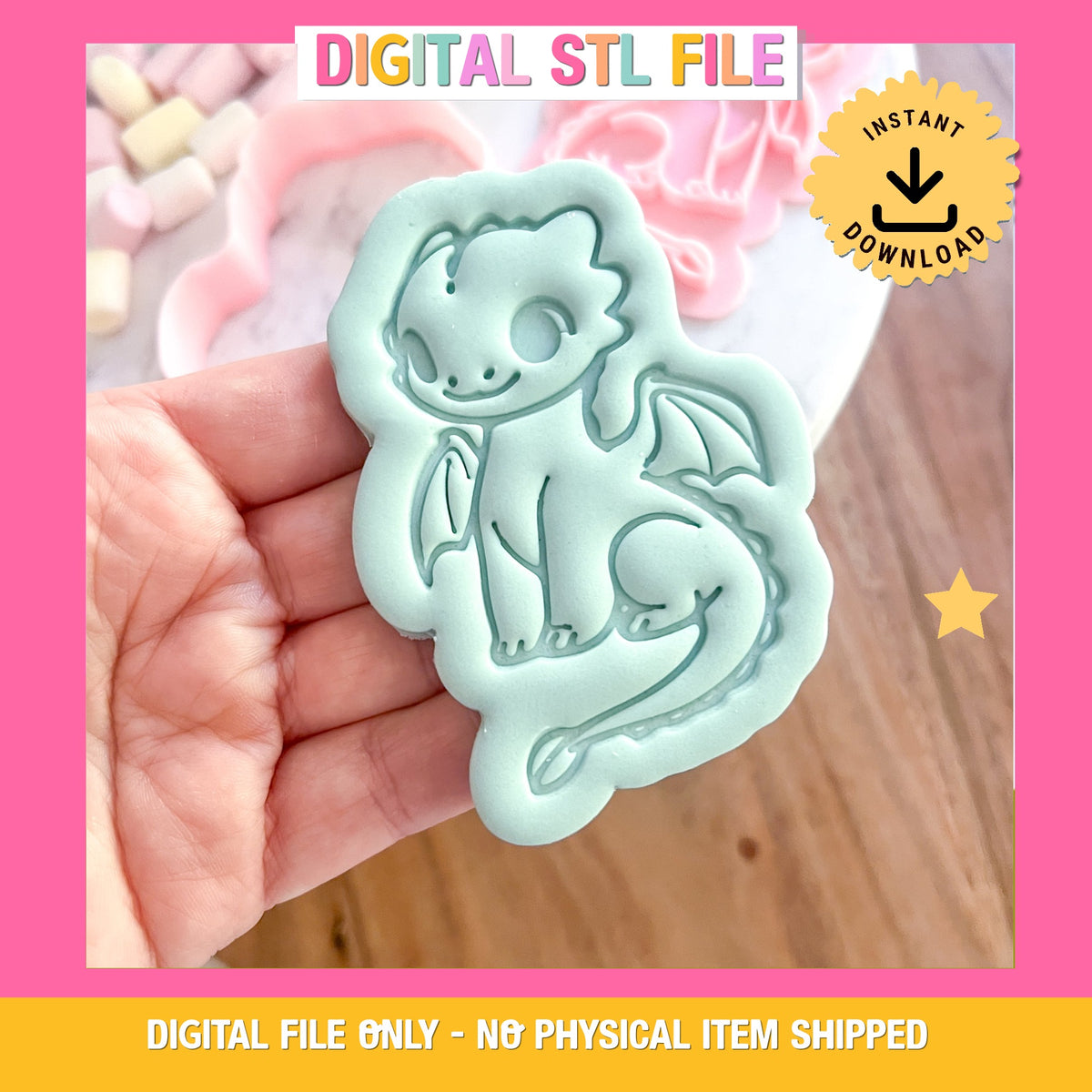 "Cute Dragon" - Cookie Cutter & Stamp