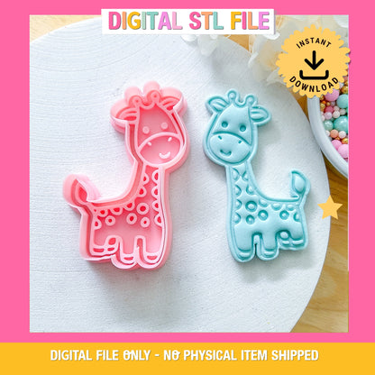 "Cute Giraffe" - Cookie Cutter & Stamp