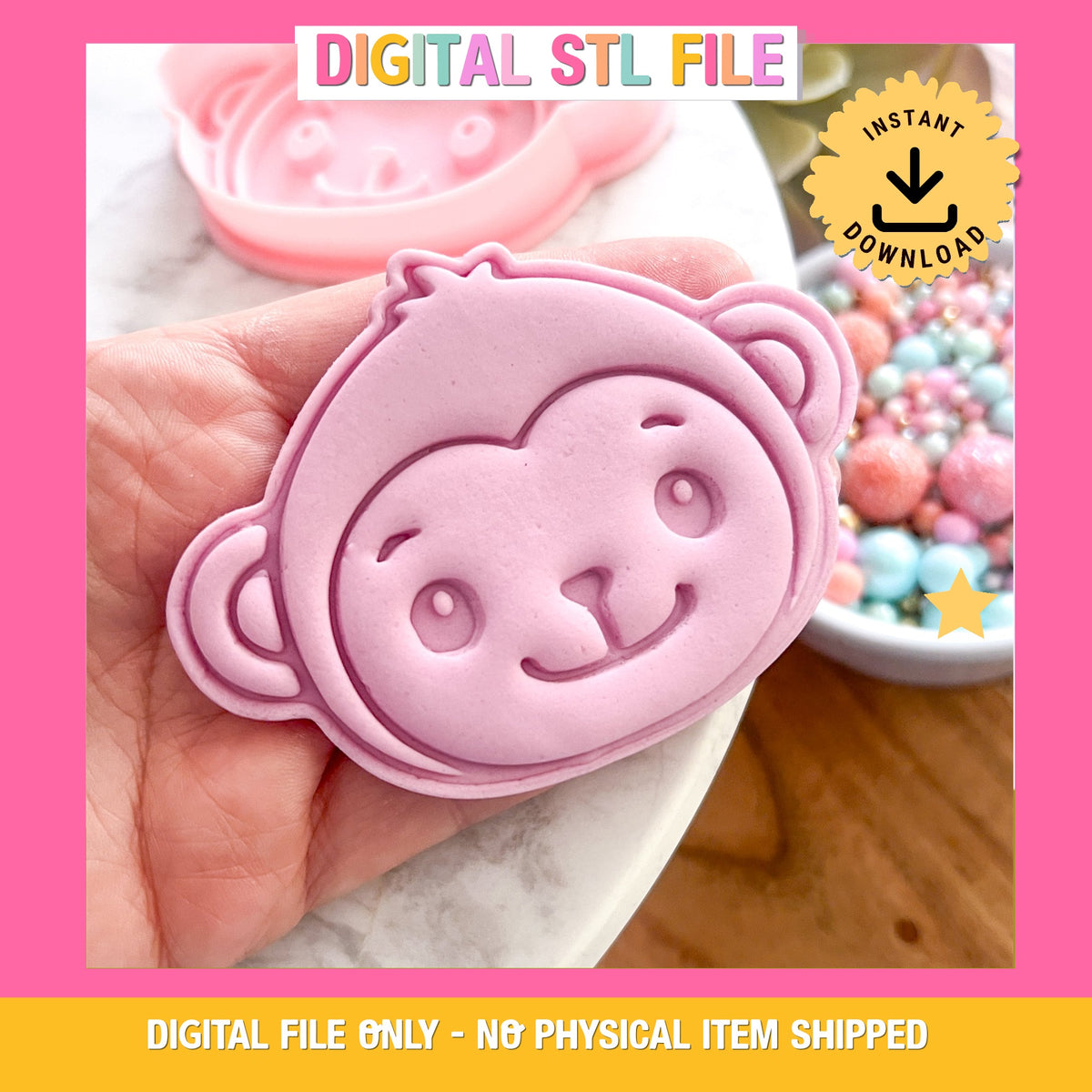"Cute Monkey" - Cookie Cutter & Stamp