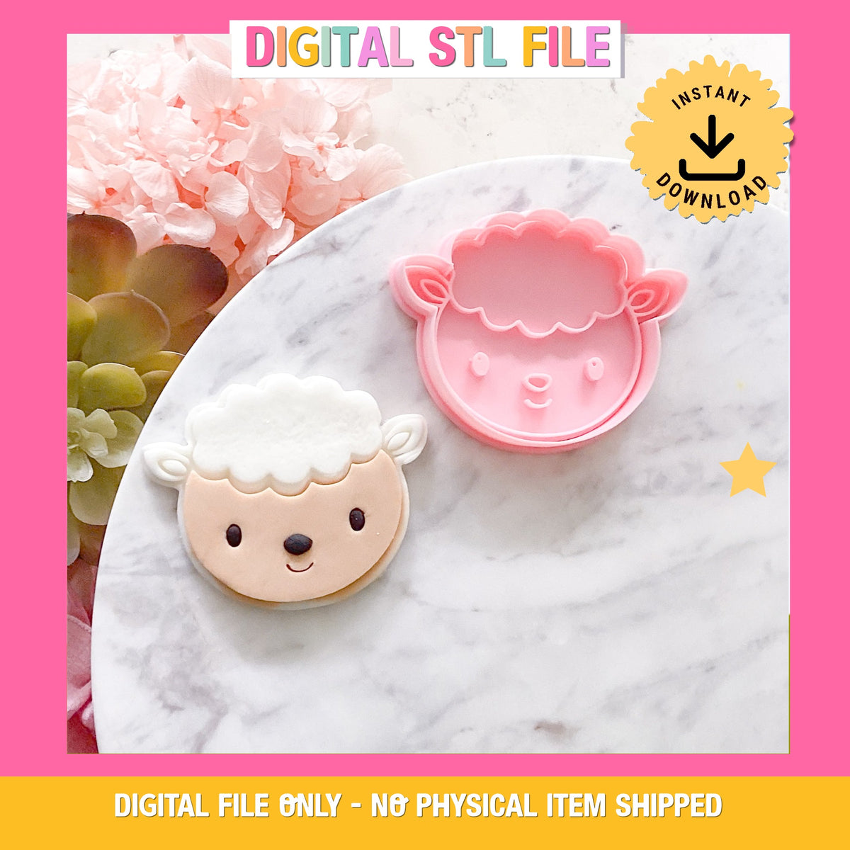 "Cute Sheep" - Cookie Cutter & Stamp