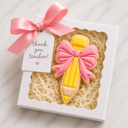 "Pencil with Bow" - Cookie Cutter & Stamp