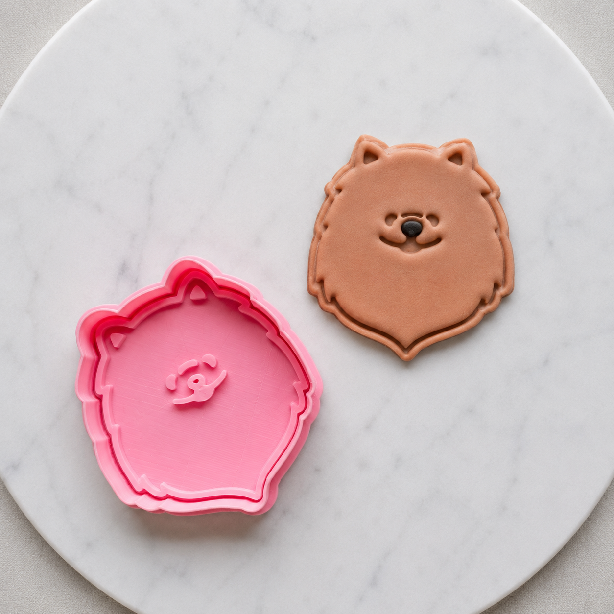 Pomeranian Cookie Cutter & Stamp