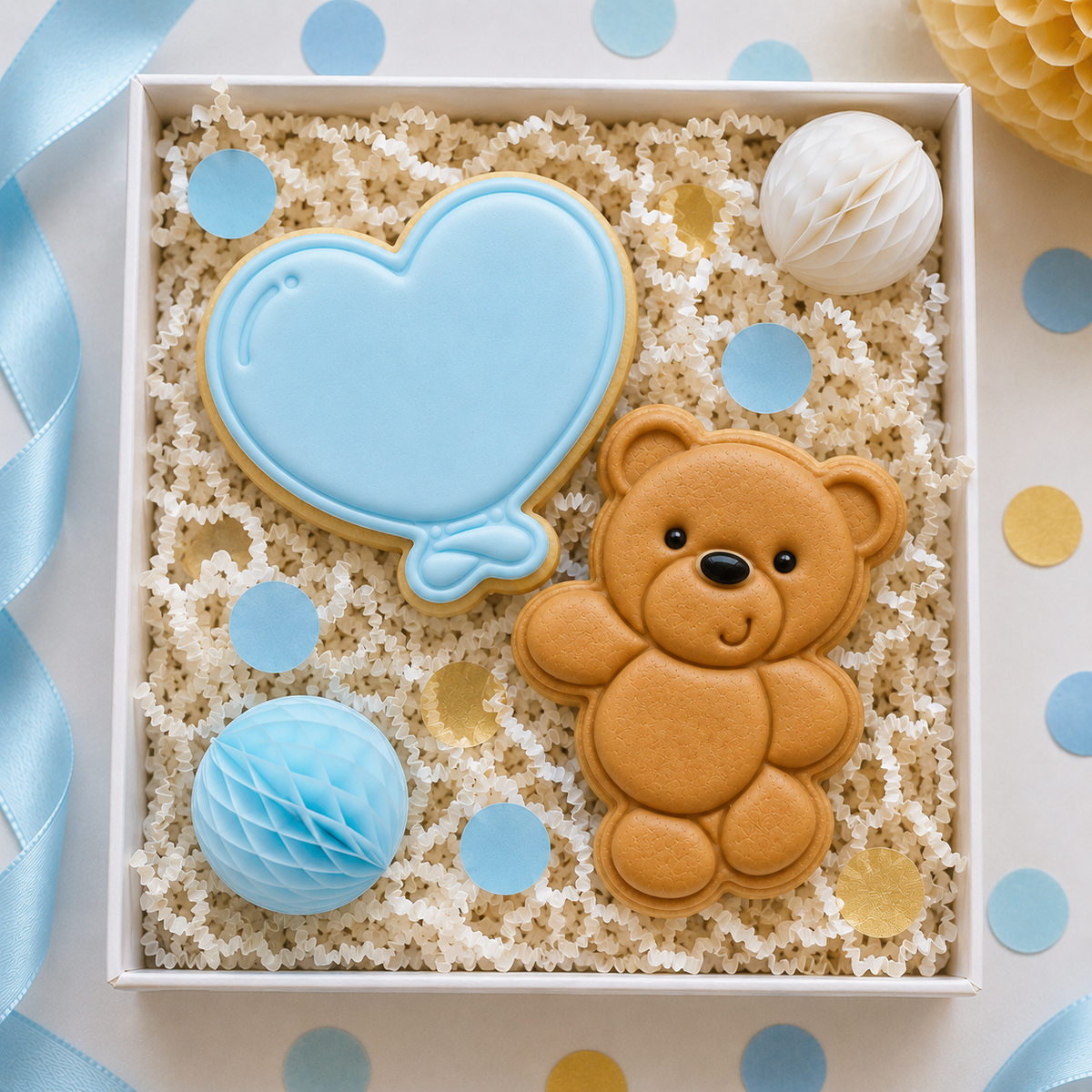 "Bear with Heart Balloon Set" - Cookie Cutter & Stamp (4pc)