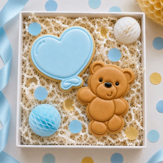 "Bear with Heart Balloon Set" - Cookie Cutter & Stamp (4pc)