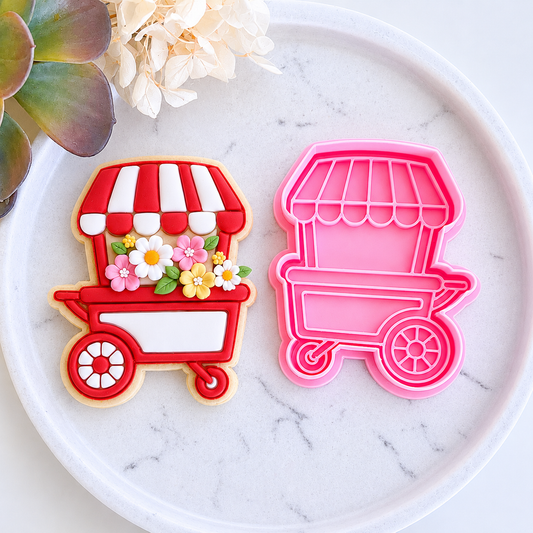 "Flower Cart" - Cookie Cutter & Stamp