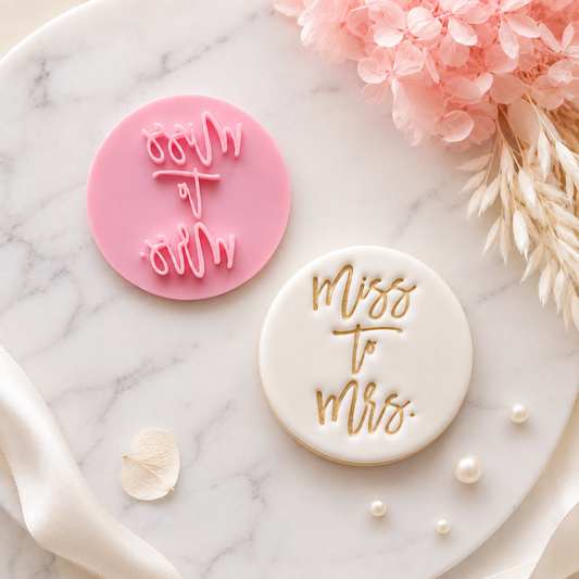 "Miss to Mrs" Fondant Stamp