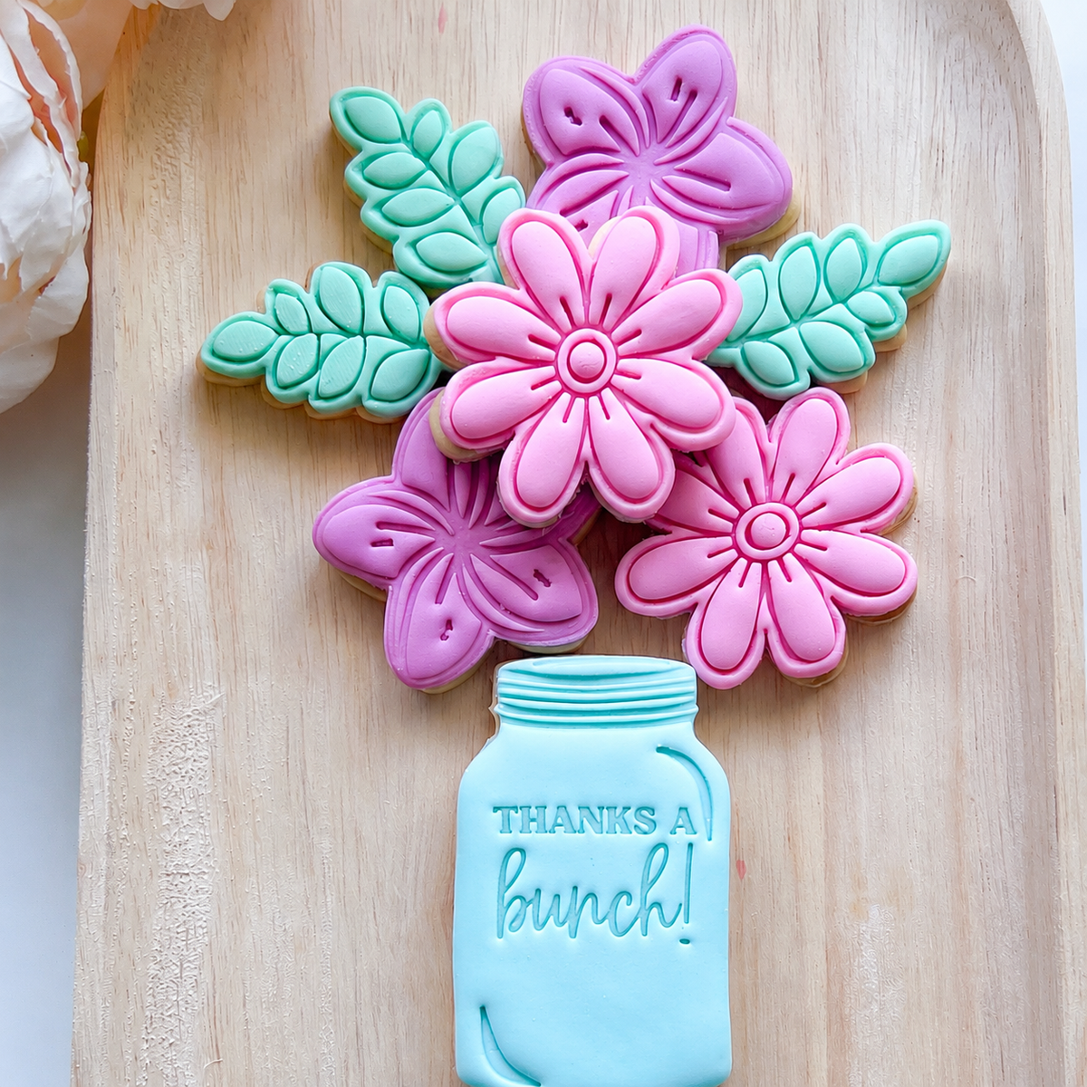 "Mason Jar & Flowers" - Cookie Cutter Set