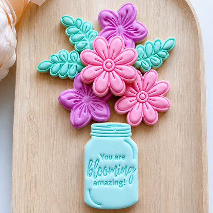 "Mason Jar & Flowers" - Cookie Cutter Set