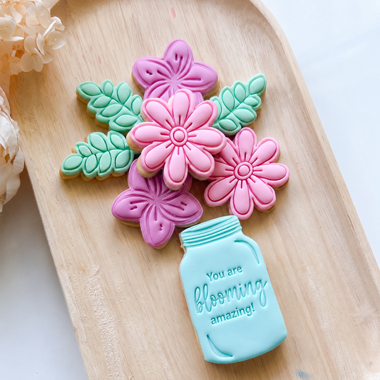 "Mason Jar & Flowers" - Cookie Cutter Set