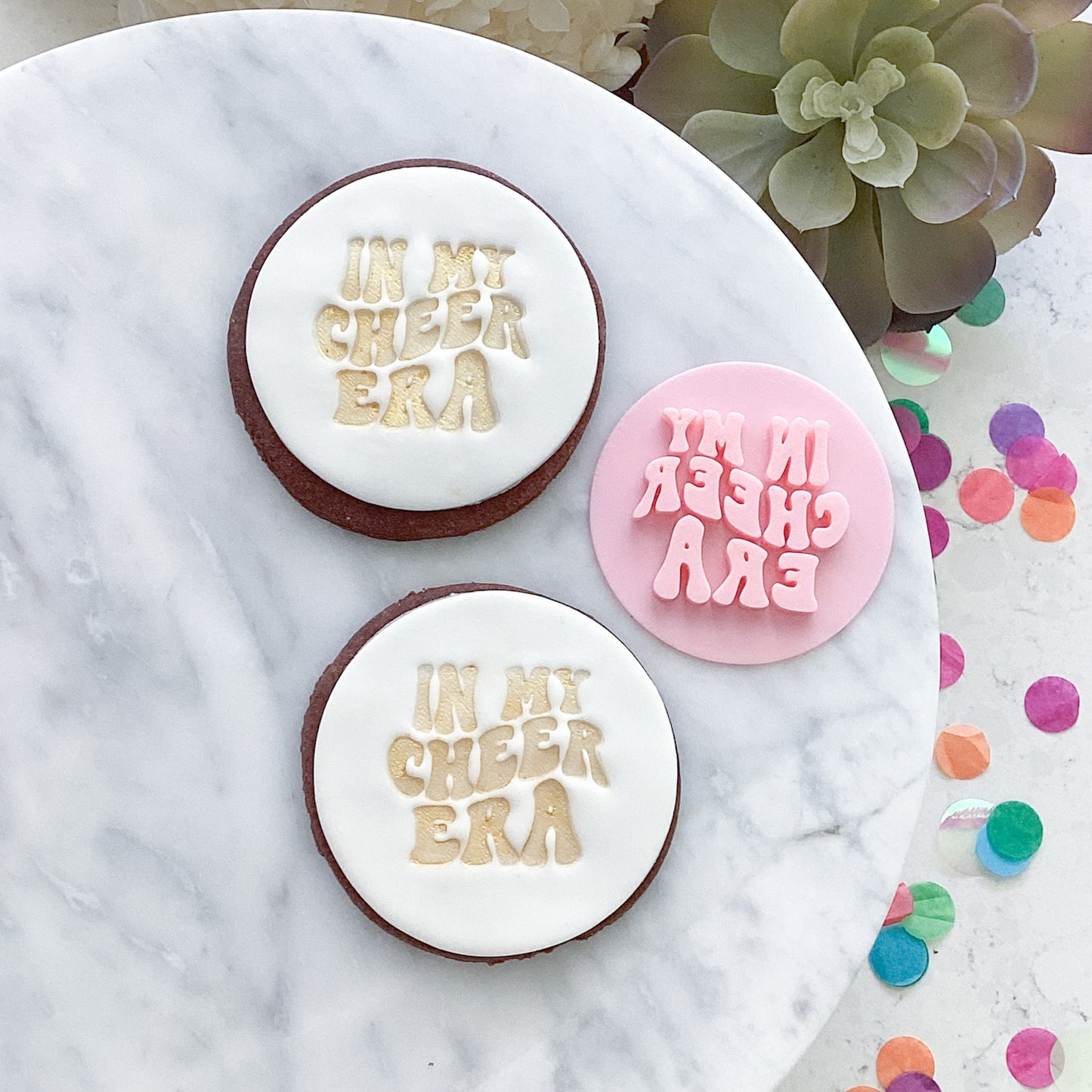 "In My Cheer Era" - Fondant Stamp