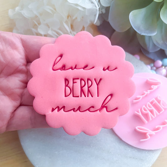 Love You Berry Much Fondant Stamp