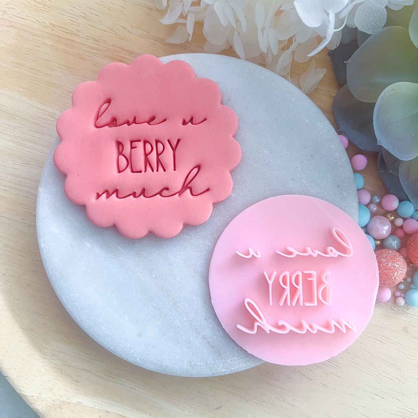 Love You Berry Much Fondant Stamp