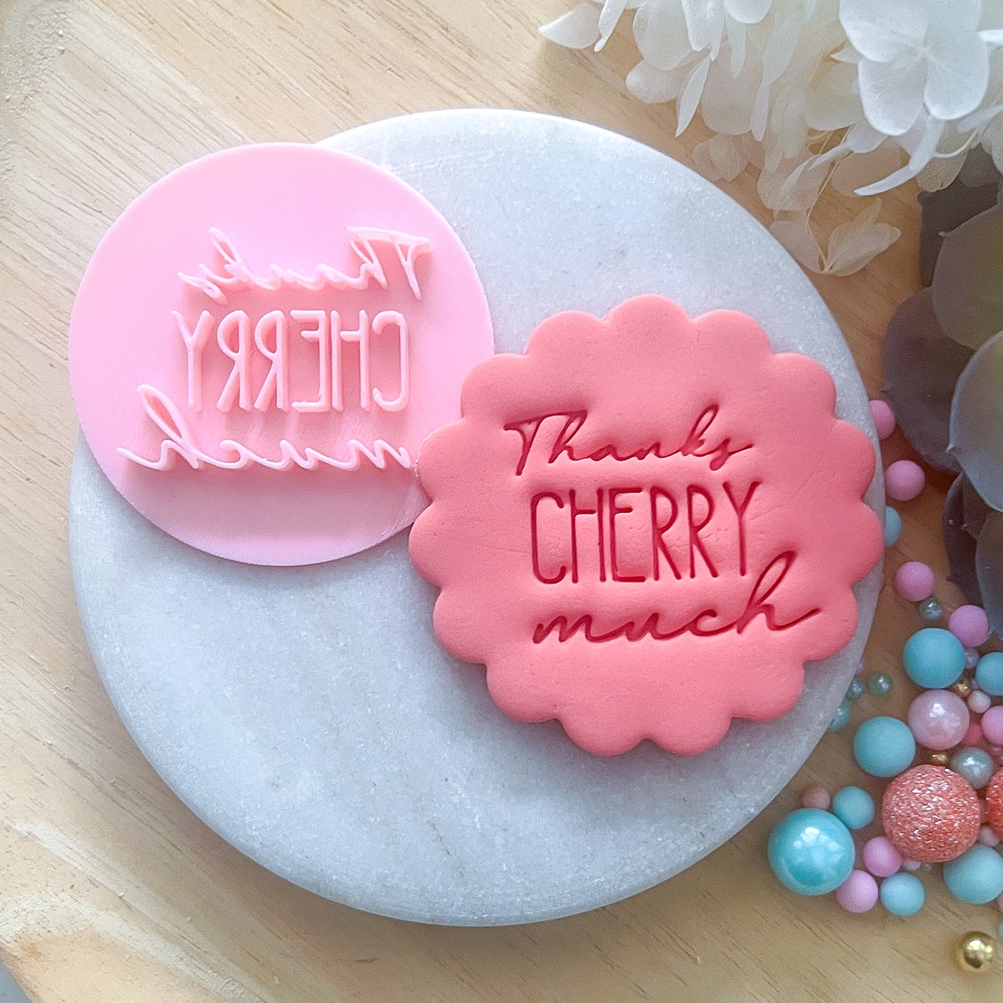 Thanks Cherry Much Fondant Stamp