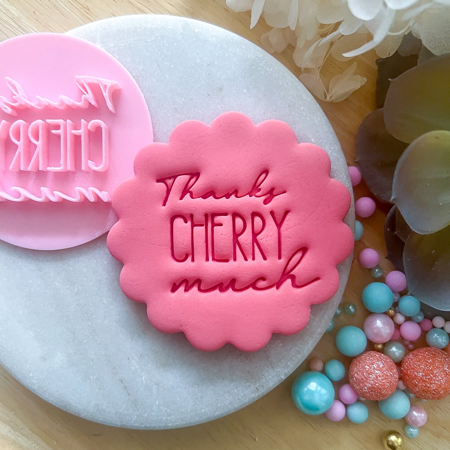 Thanks Cherry Much Fondant Stamp