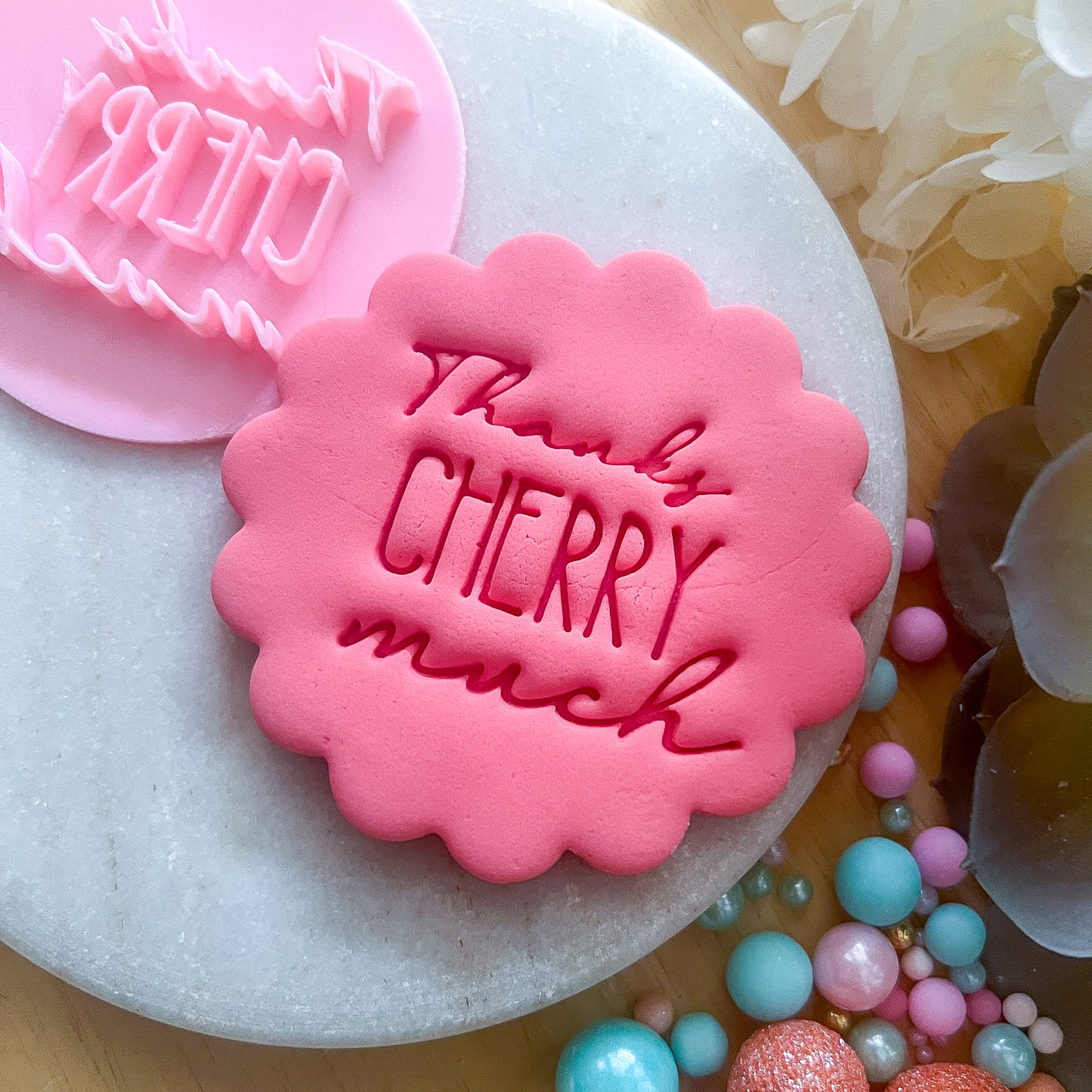 Thanks Cherry Much Fondant Stamp